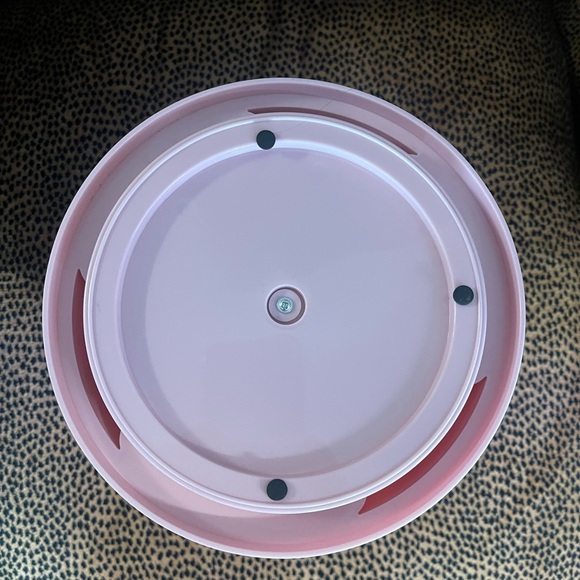 Amazon.com: Pink Rotating Vanity Organizer with Brush Holder  Pink Makeup Carousel Caddy and Sink Mat